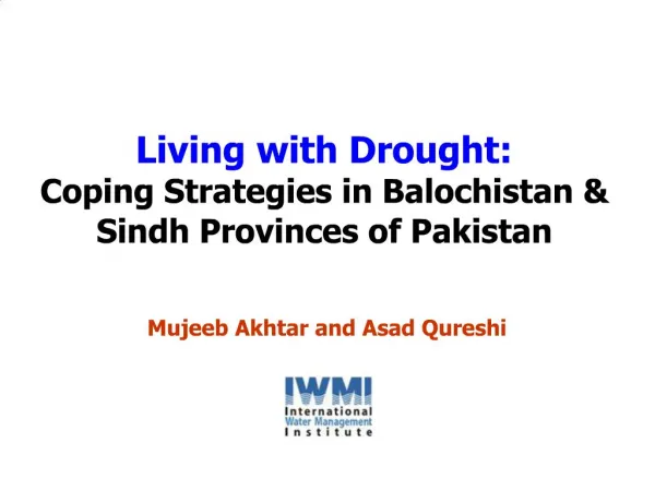 Living with Drought: Coping Strategies in Balochistan Sindh Provinces of Pakistan