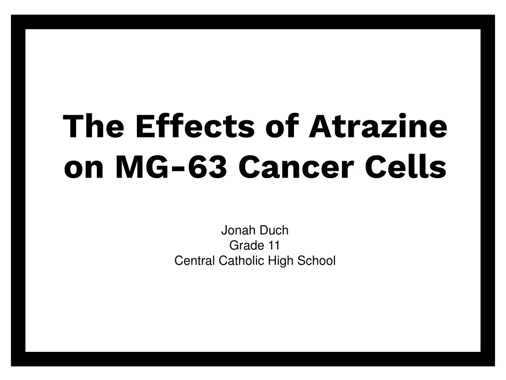 the effects of atrazine on mg 63 cancer cells
