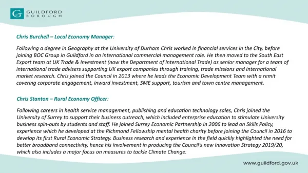 Chris Burchell – Local Economy Manager :