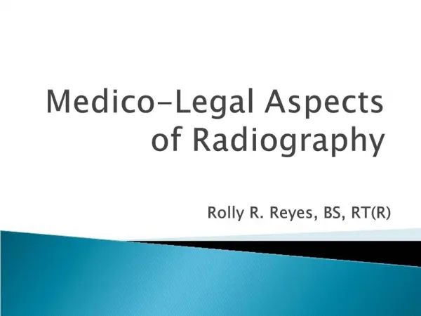 Medico-Legal Aspects of Radiography