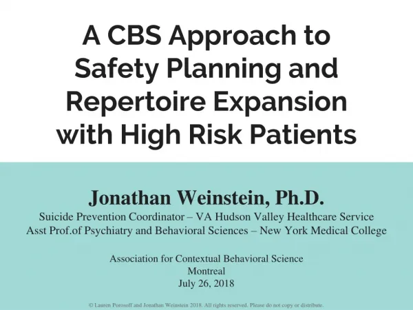 A CBS Approach to Safety Planning and Repertoire Expansion with High Risk Patients