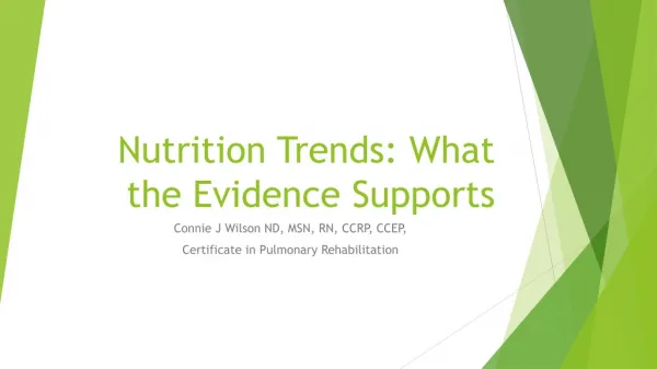 Nutrition Trends: What the Evidence Supports