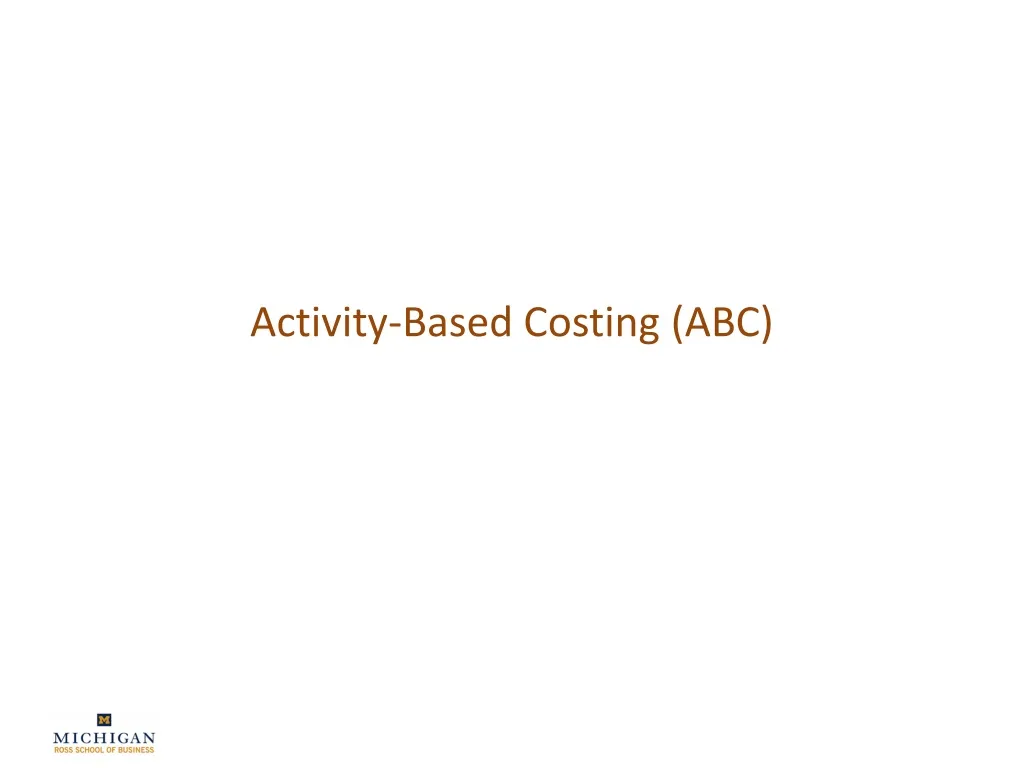 activity based costing abc