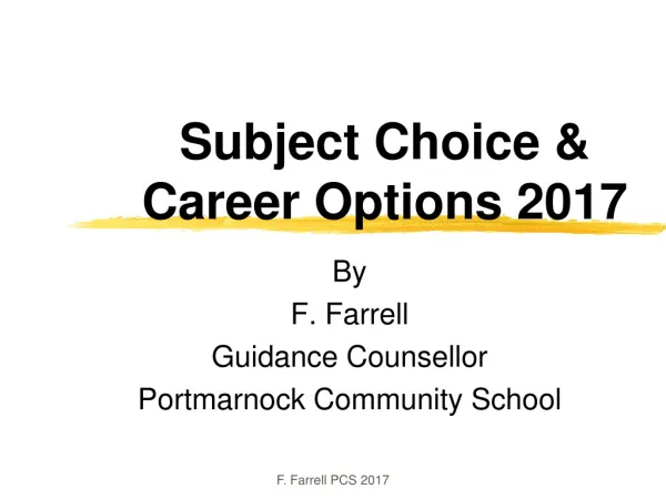 Subject Choice &amp; Career Options 2017