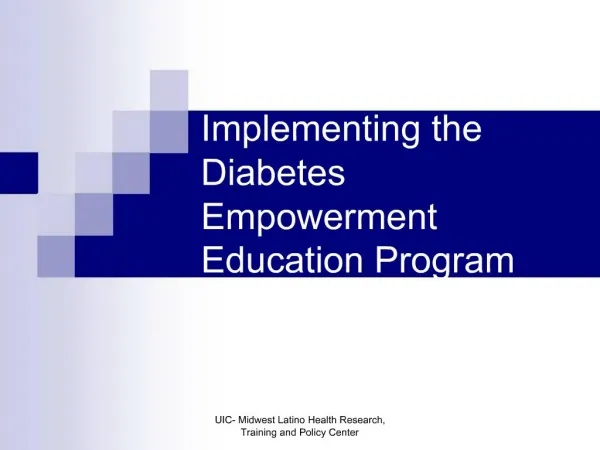 Implementing the Diabetes Empowerment Education Program