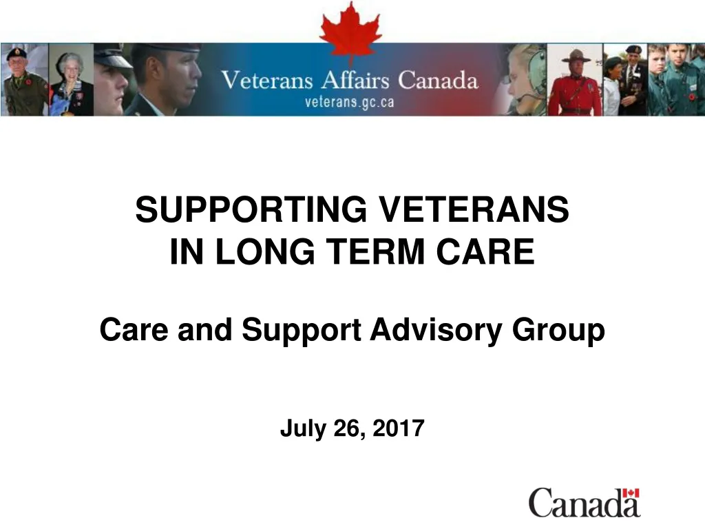 supporting veterans in long term care care and support advisory group july 26 2017