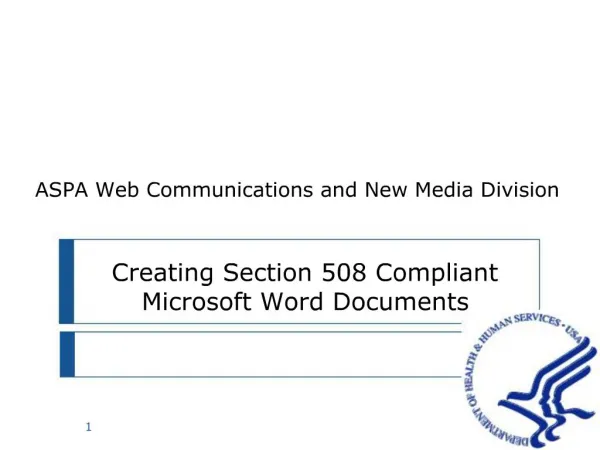 Creating Section 508 Compliant Microsoft Word Documents