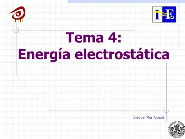 Tema 4: Energ a electrost tica