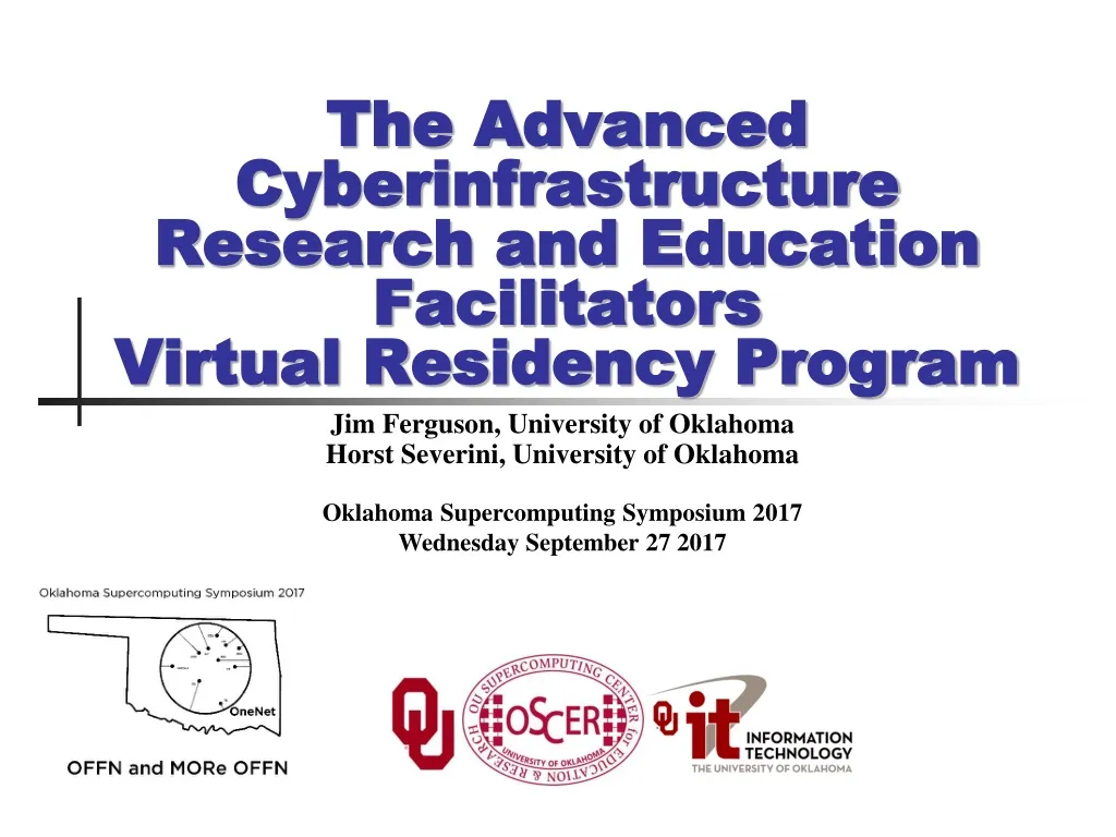 the advanced cyberinfrastructure research and education facilitators virtual residency program
