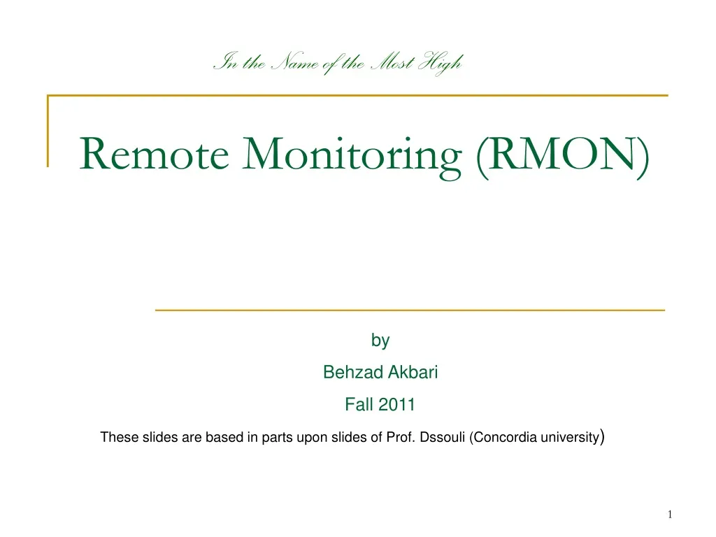 remote monitoring rmon