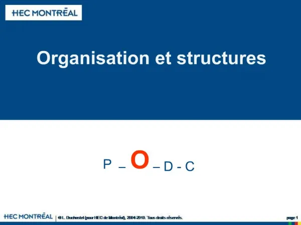 Organisation et structures