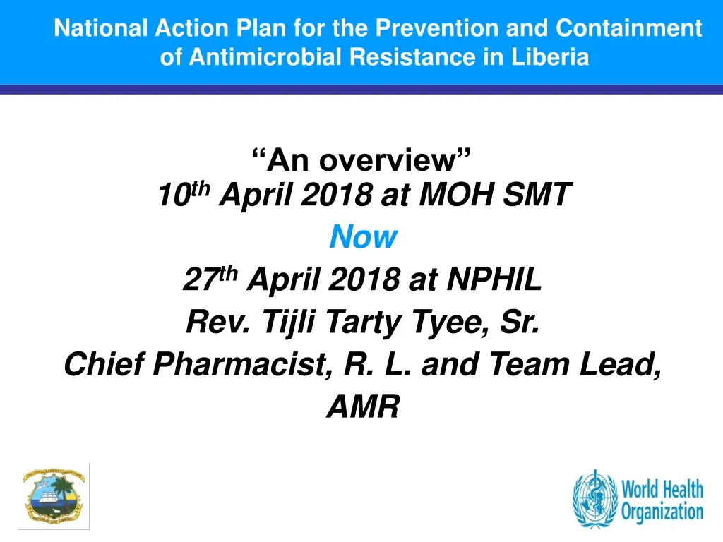 national action plan for the prevention and containment of antimicrobial resistance in liberia