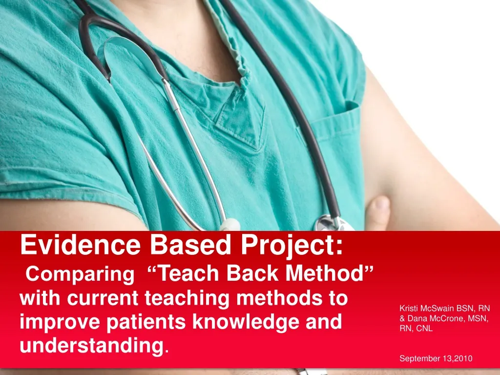 evidence based project comparing teach back