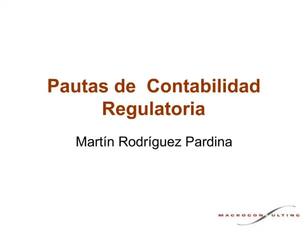 Pautas de Contabilidad Regulatoria