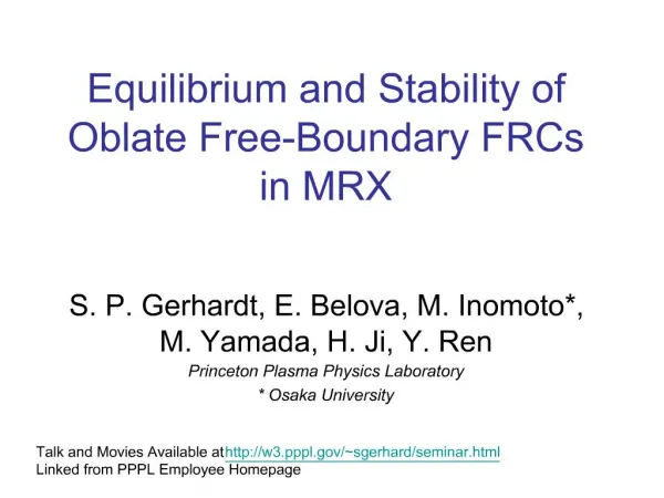 Equilibrium and Stability of Oblate Free-Boundary FRCs in MRX