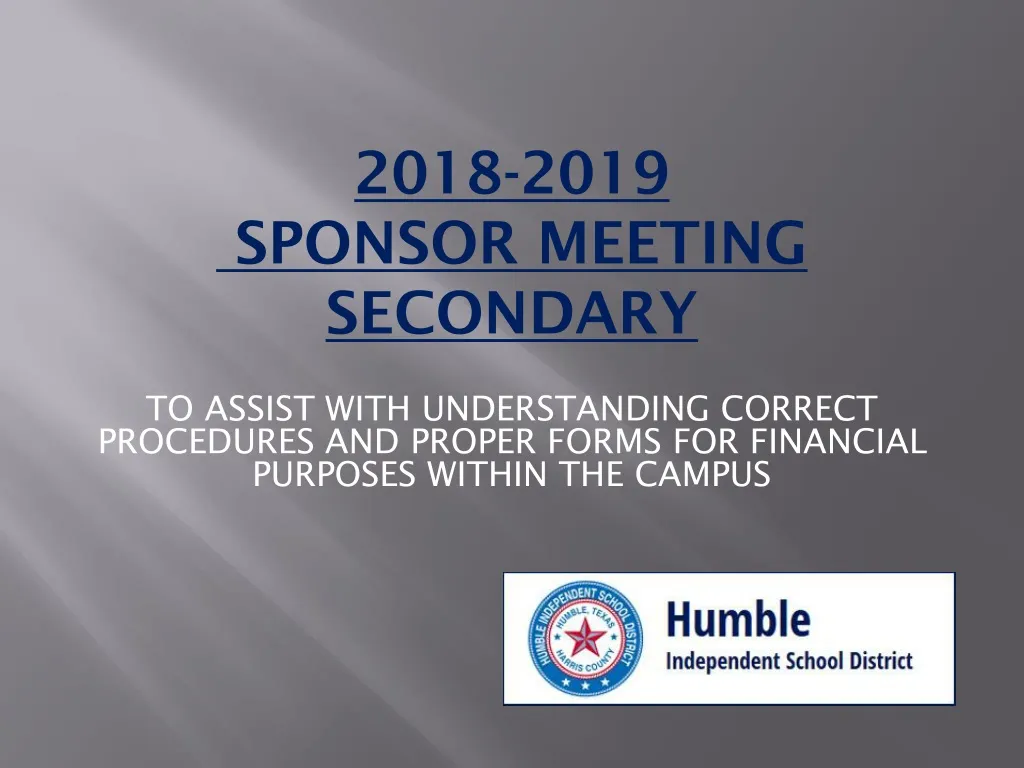 2018 2019 sponsor meeting secondary to assist