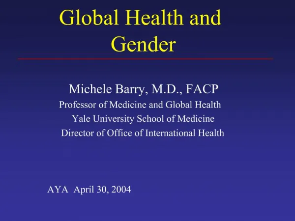 Global Health and Gender