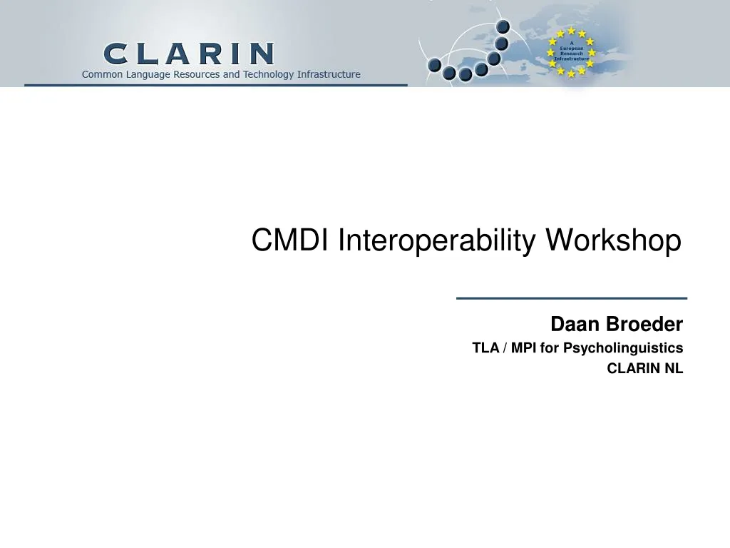 cmdi interoperability workshop