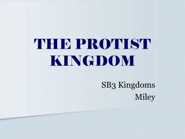 THE PROTIST KINGDOM
