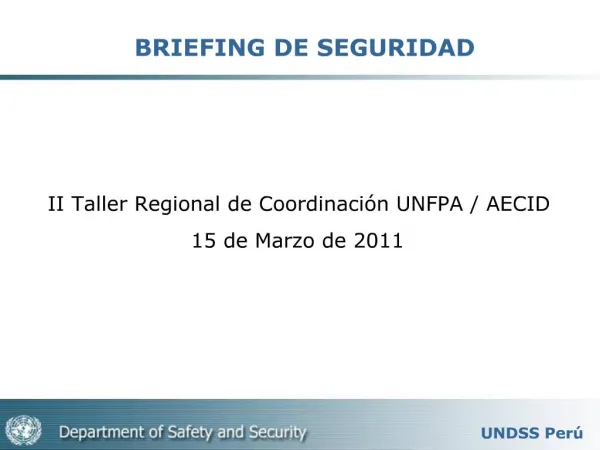 II Taller Regional de Coordinaci n UNFPA