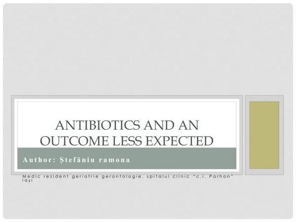 Antibiotics and an outcome less expected