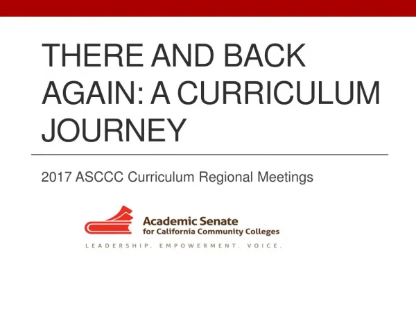 There and back again: A curriculum Journey
