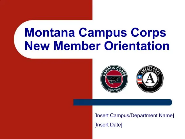 Montana Campus Corps New Member Orientation