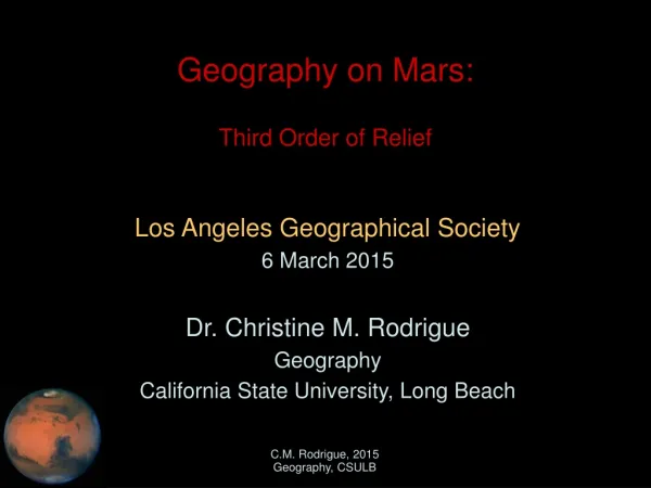 Geography on Mars: Third Order of Relief