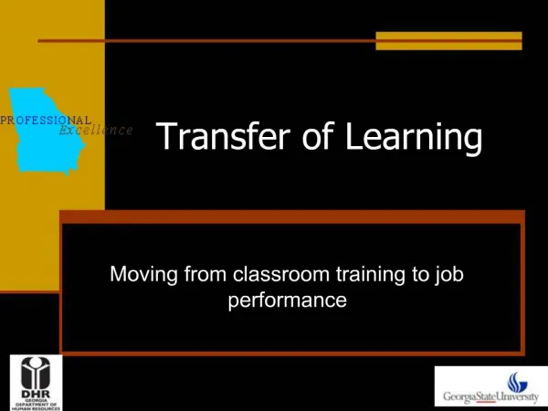 Transfer of Learning