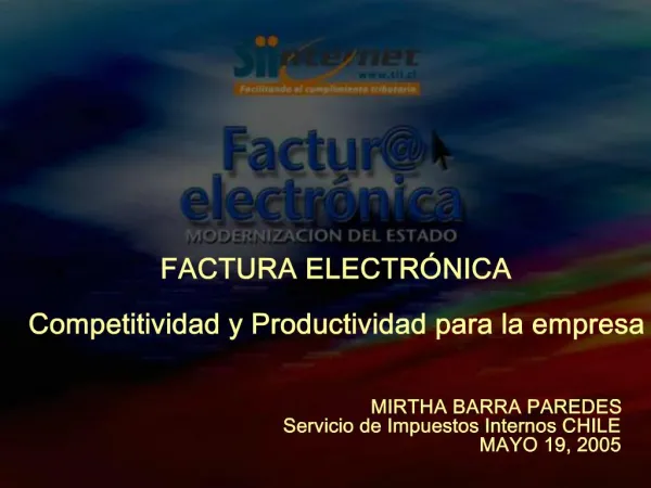 MIRTHA BARRA PAREDES Servicio de Impuestos Internos CHILE MAYO 19, 2005
