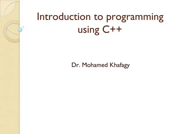 Introduction to programming using C