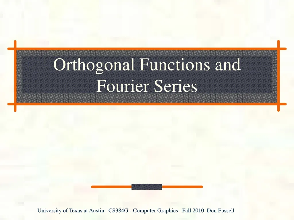 orthogonal functions and fourier series