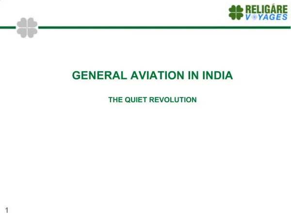 GENERAL AVIATION IN INDIA THE QUIET REVOLUTION