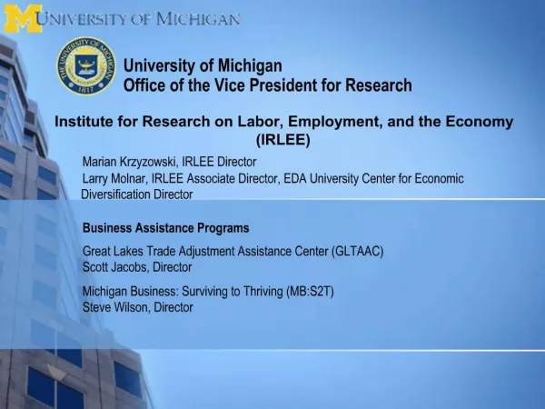 University of Michigan Office of the Vice President for Research