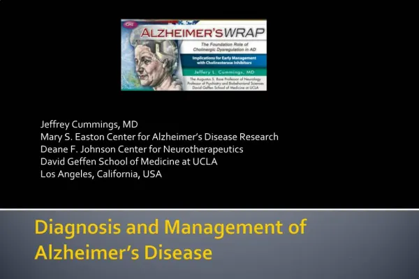 Diagnosis and Management of Alzheimer s Disease