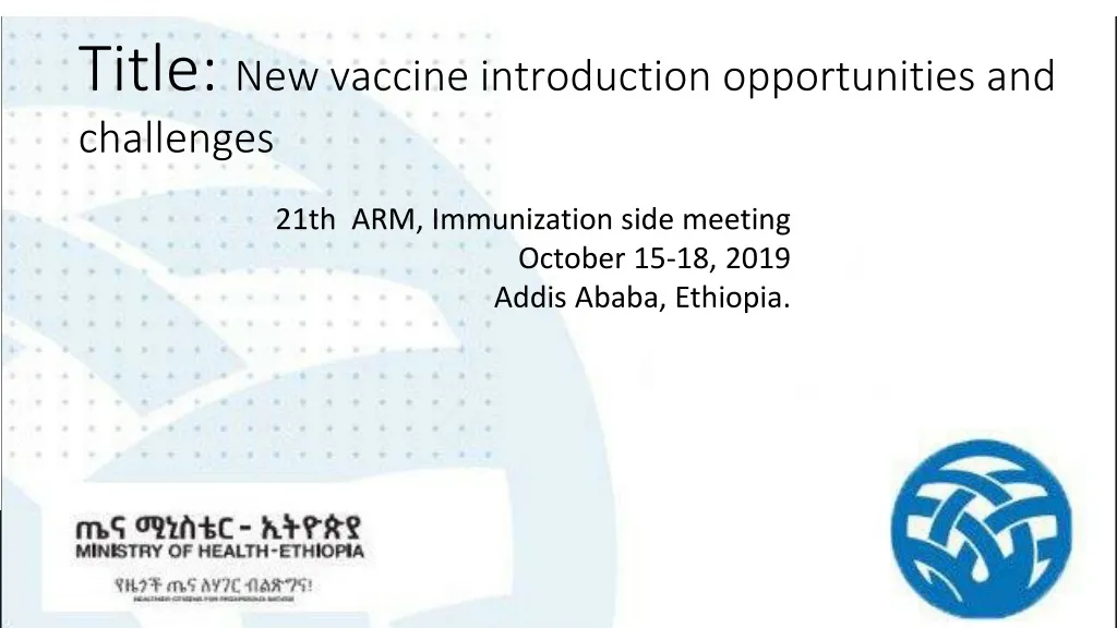 title new vaccine introduction opportunities