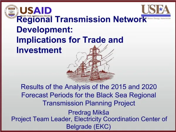 Regional Transmission Network Development: Implications for Trade and Investment