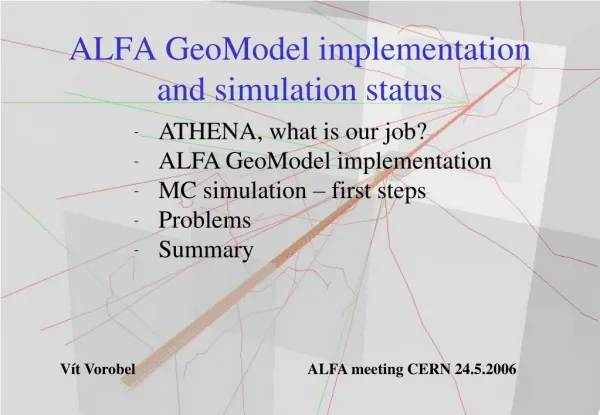 ALFA GeoModel implementation and simulation status