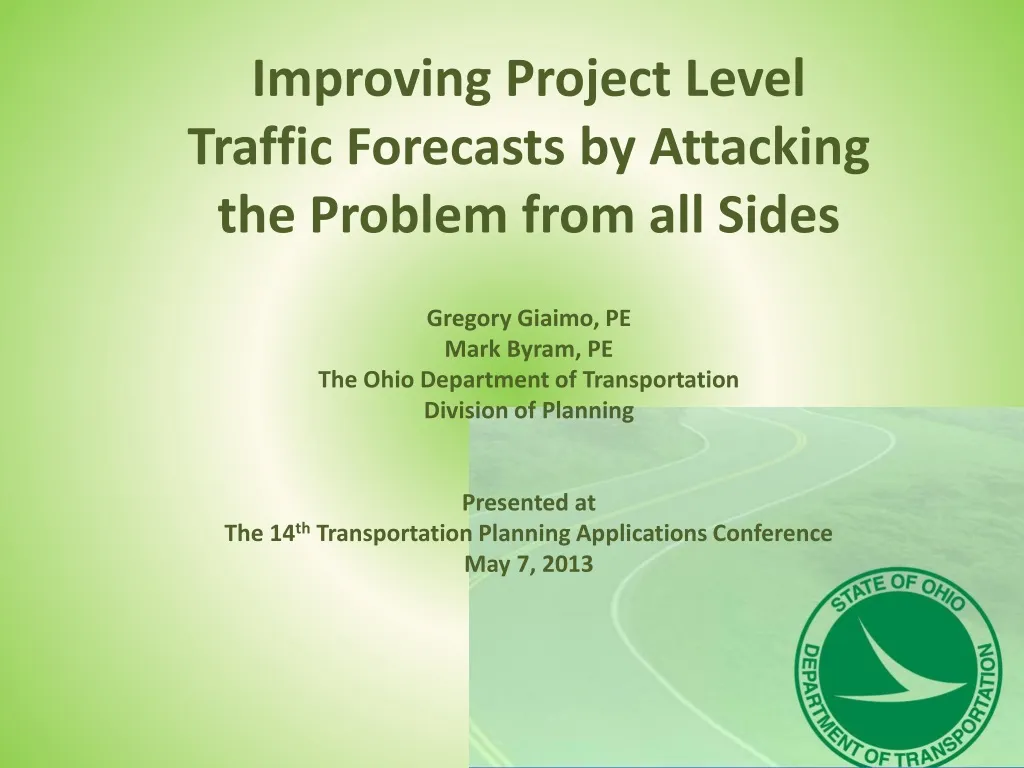 improving project level traffic forecasts