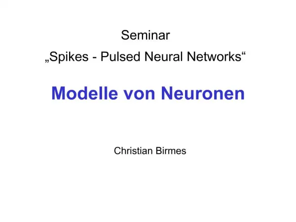 Modelle von Neuronen