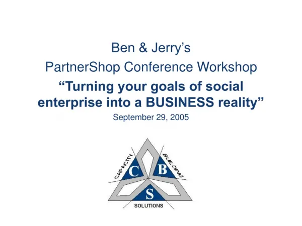 Ben &amp; Jerry’s PartnerShop Conference Workshop