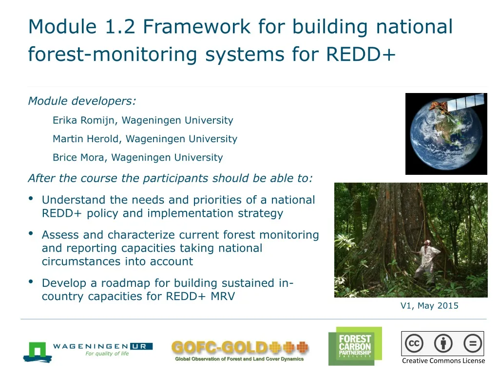module 1 2 framework for building national forest monitoring systems for redd