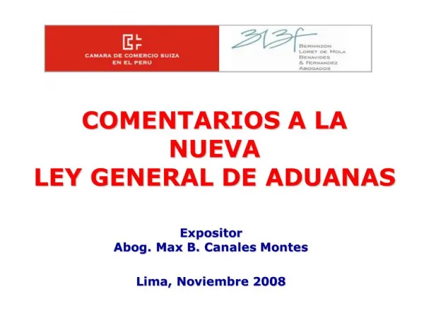 COMENTARIOS A LA NUEVA LEY GENERAL DE ADUANAS