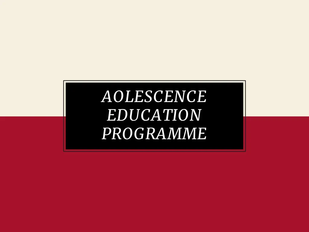 aolescence education programme