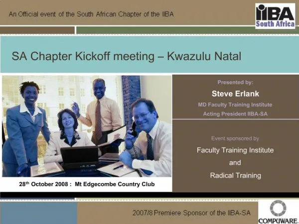 SA Chapter Kickoff meeting Kwazulu Natal