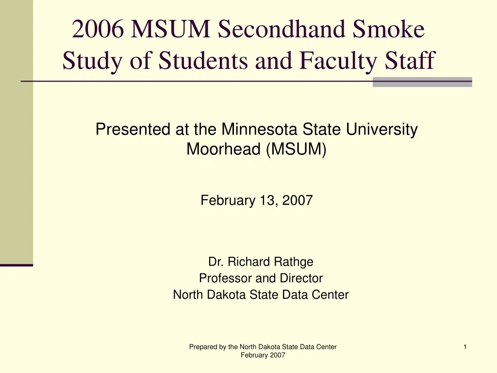 2006 msum secondhand smoke study of students and faculty staff