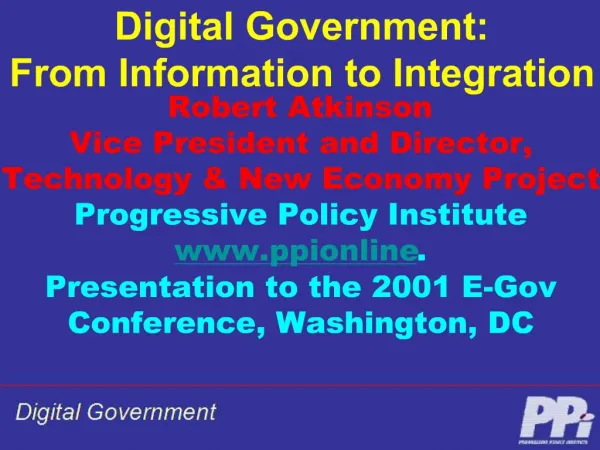 Digital Government: From Information to Integration