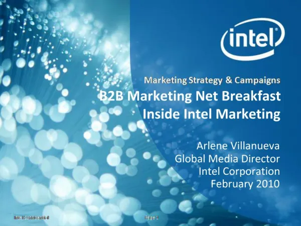 B2B Marketing Net Breakfast Inside Intel Marketing