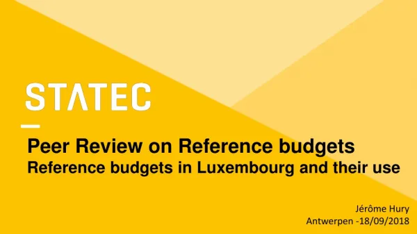 Peer Review on Reference budgets Reference b udgets in Luxembourg and their use