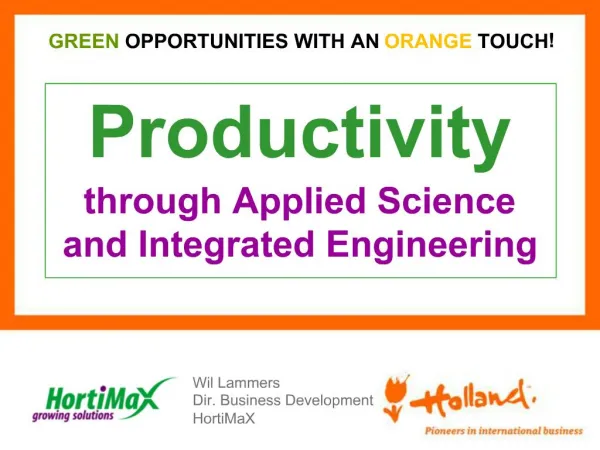 Productivity through Applied Science and Integrated Engineering